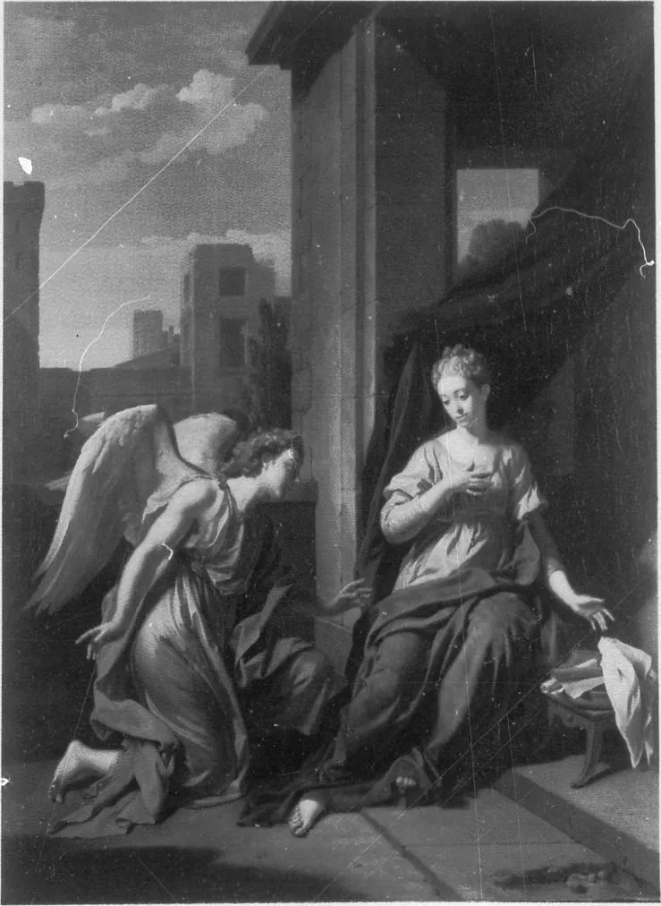 The Annunciation, by Adriaen van der Werff, oil, 1718
