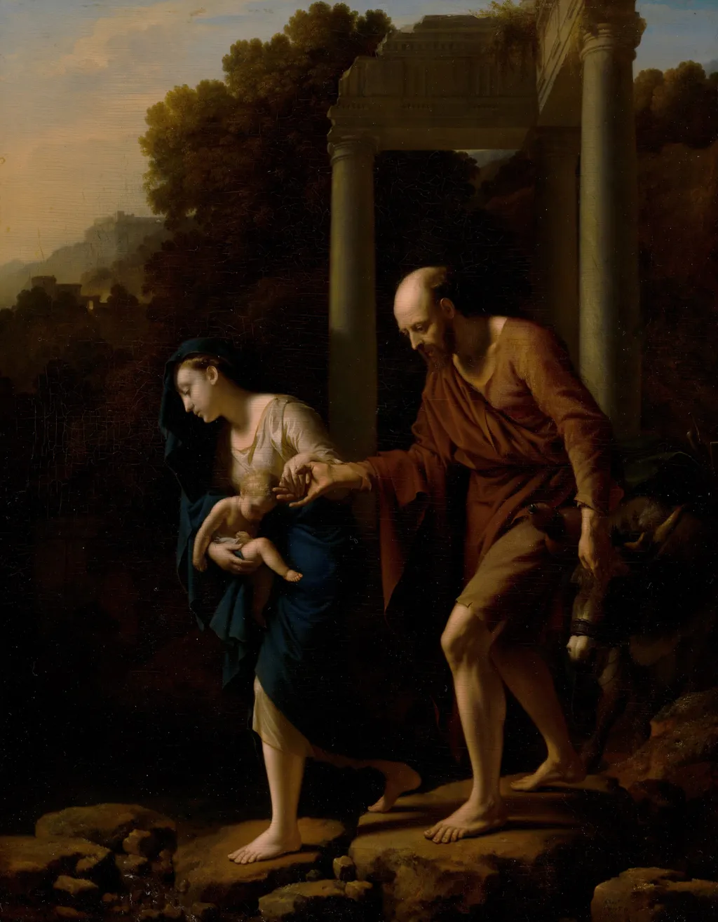 The Flight into Egypt, by Adriaen van der Werff, oil, 1710