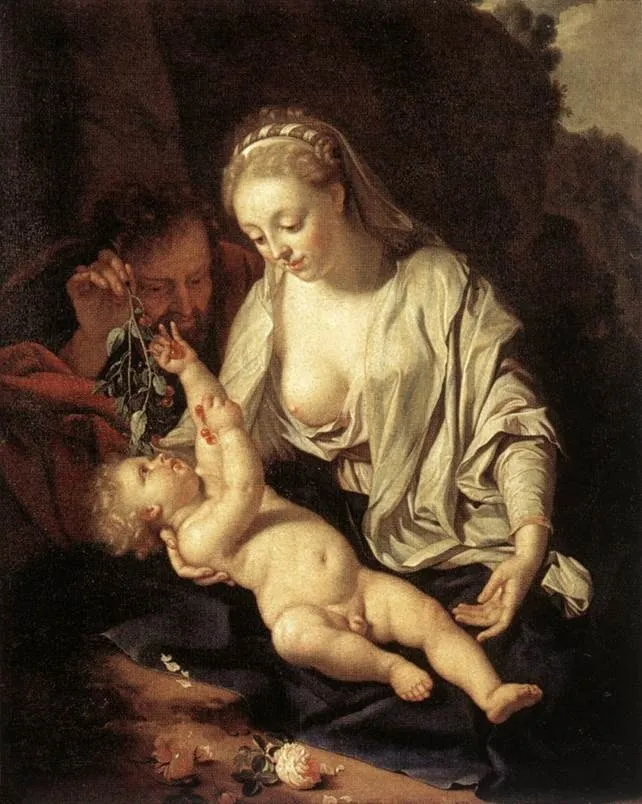 The Holy Family, by Adriaen van der Werff, oil, 1714