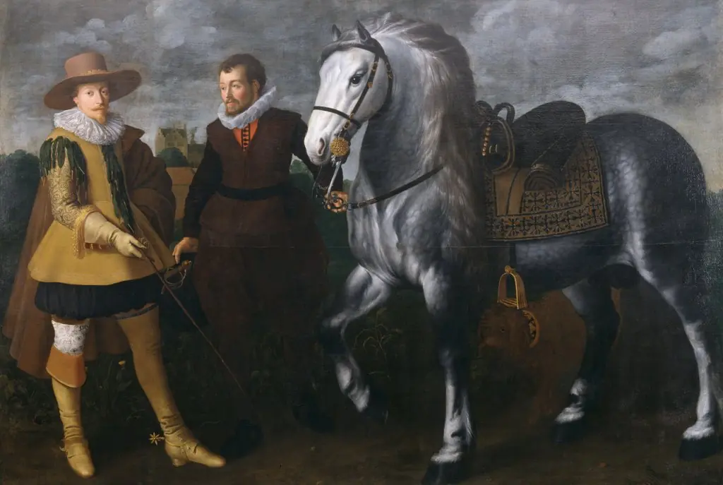 Prince Maurits with His Horse and Groom, by Adriaen van Nieulandt the younger