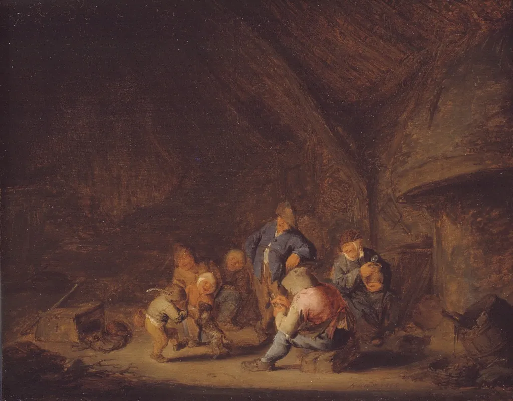 A Room in a Cottage, by Adriaen van Ostade, unspecified, 1636