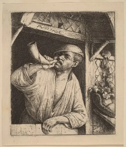Baker Sounding His Horn, by Adriaen van Ostade
