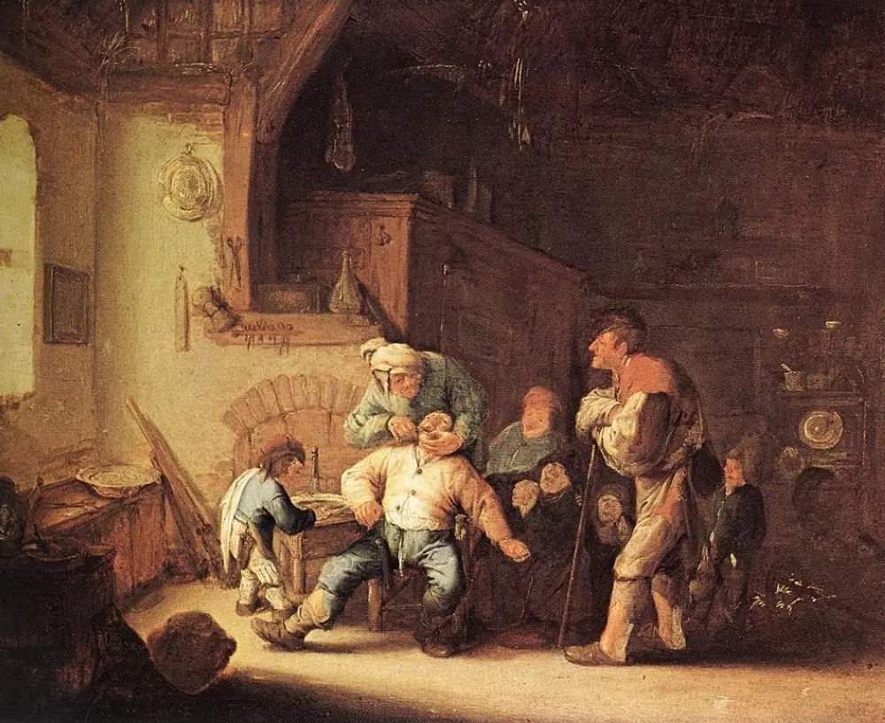 Barber extracting a tooth, by Adriaen van Ostade