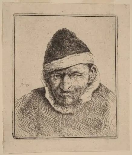 Bust of a Peasant in a Pointed Fur Cap, by Adriaen van Ostade