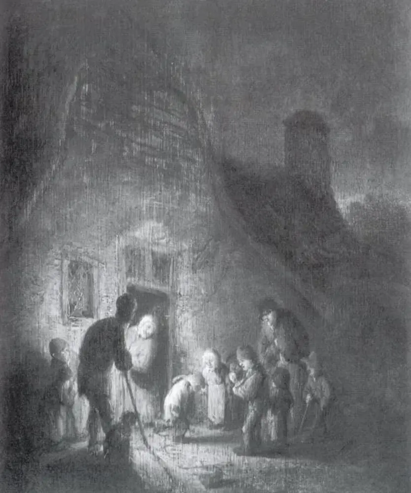 Company at a Peasant's Cottage, by Adriaen van Ostade