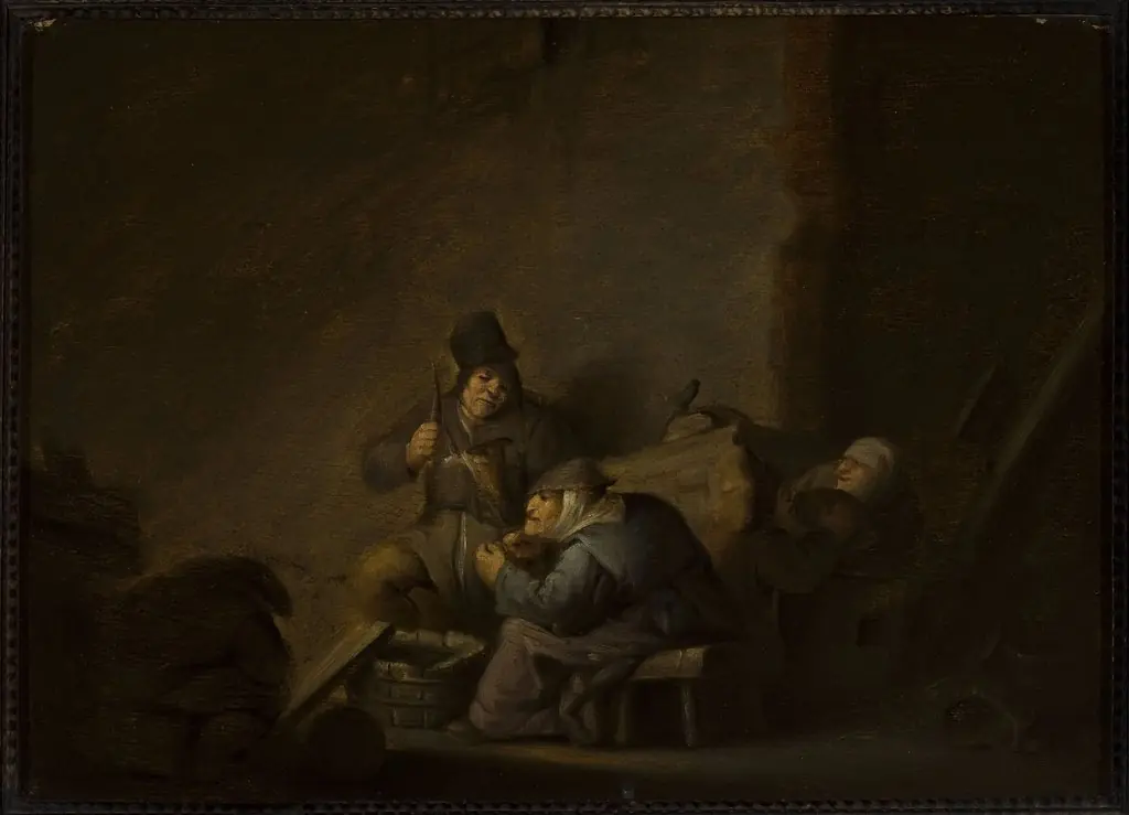 Genre scene in an interior, by Adriaen van Ostade