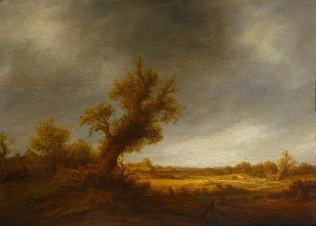 Landscape with an old oak, by Adriaen van Ostade