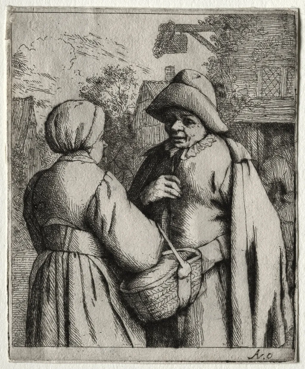 Man and Woman Conversing, by Adriaen van Ostade, 1671