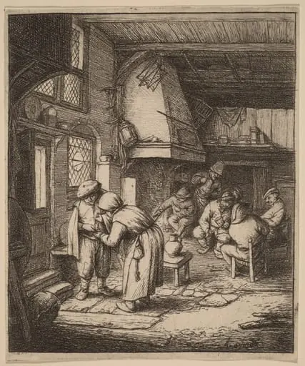 Man Paying the Landlady at an Inn, by Adriaen van Ostade