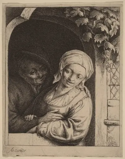 Peasant Couple in a Doorway, by Adriaen van Ostade
