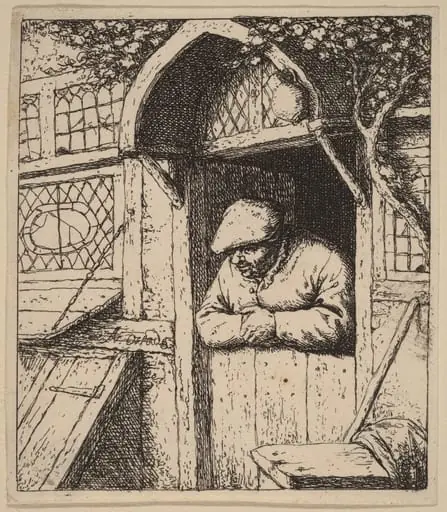 Peasant Leaning on His Doorway, by Adriaen van Ostade