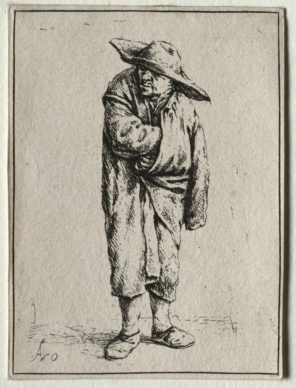 Peasant with his hand in his cloak, by Adriaen van Ostade, 1647