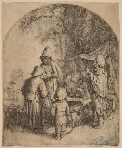 Quack Doctor Presenting his Potions to a Group of Bystanders, by Adriaen van Ostade