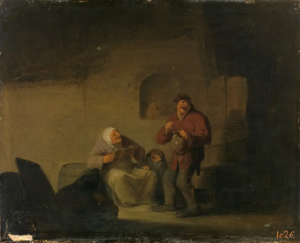 Reading Aloud, by Adriaen van Ostade