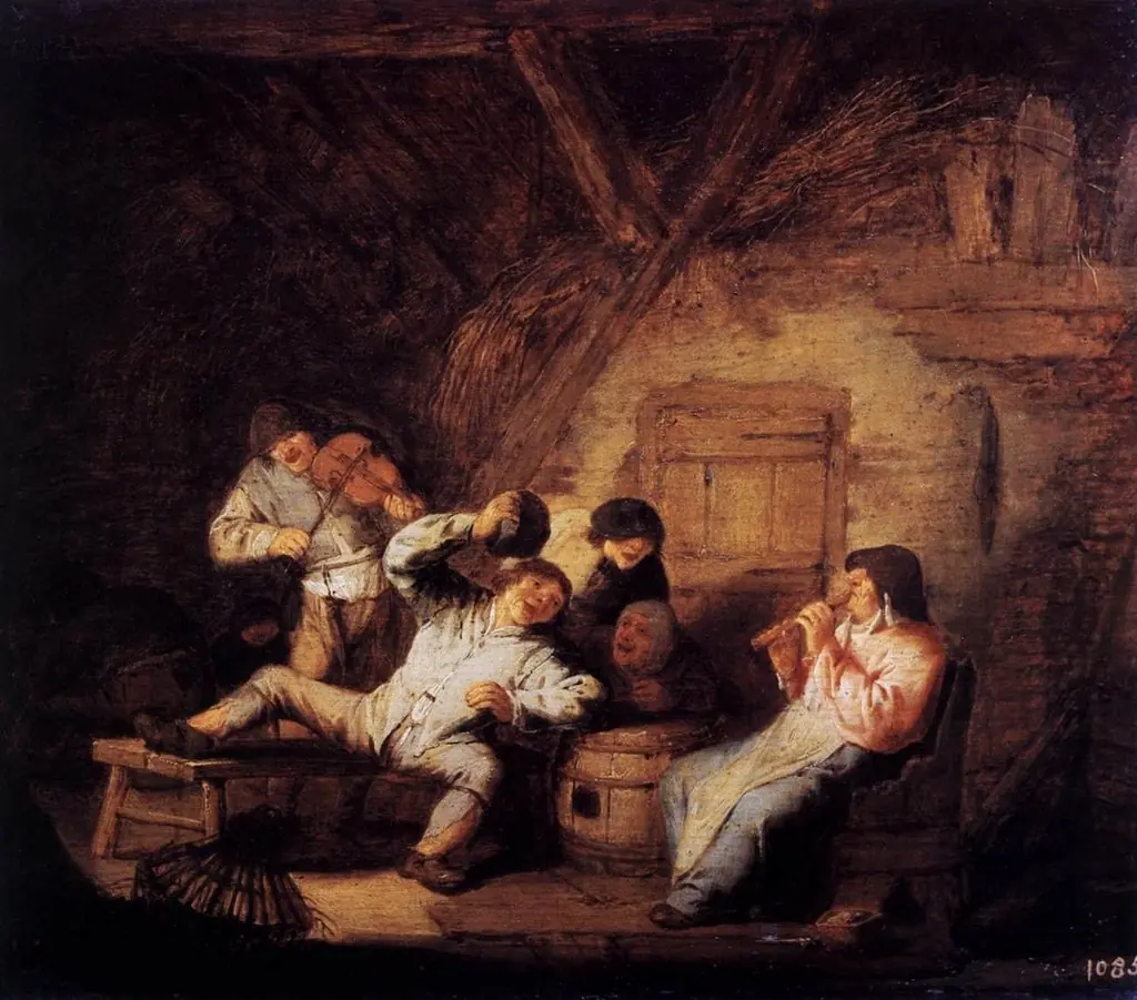 Rustic Concert with Pipe and Violin, by Adriaen van Ostade