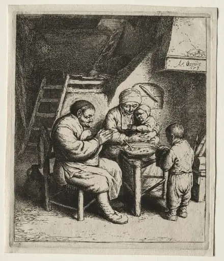Saying Grace, by Adriaen van Ostade