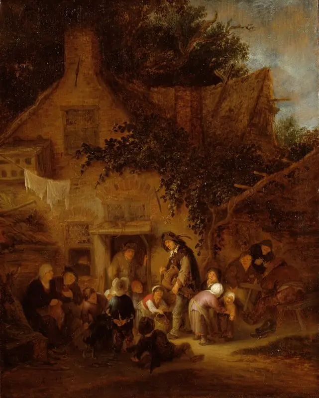 The Organ-Grinder Outside a Cottage, by Adriaen van Ostade