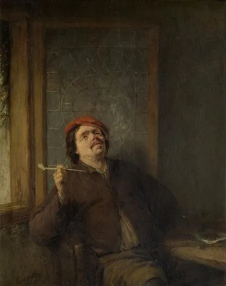 The Smoker, by Adriaen van Ostade, oil, 1655
