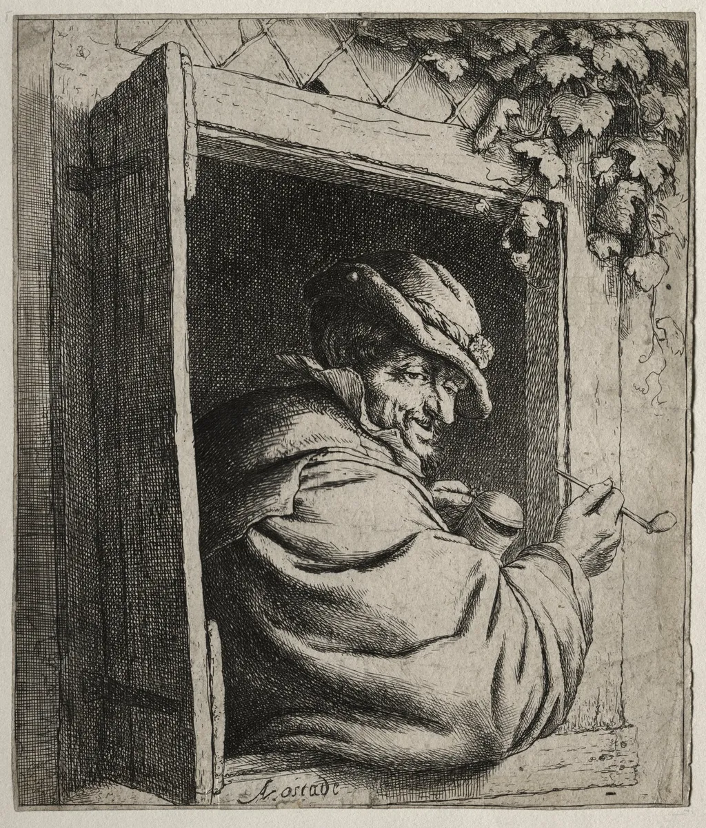 The Smoker at the Window, by Adriaen van Ostade, 1649