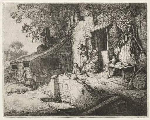 The Woman Spinning, by Adriaen van Ostade