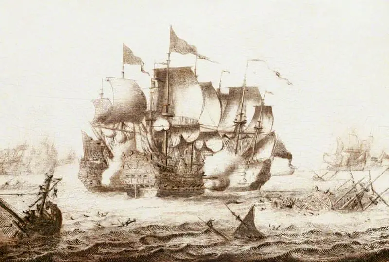 Naval Engagement, by Adriaen van Salm