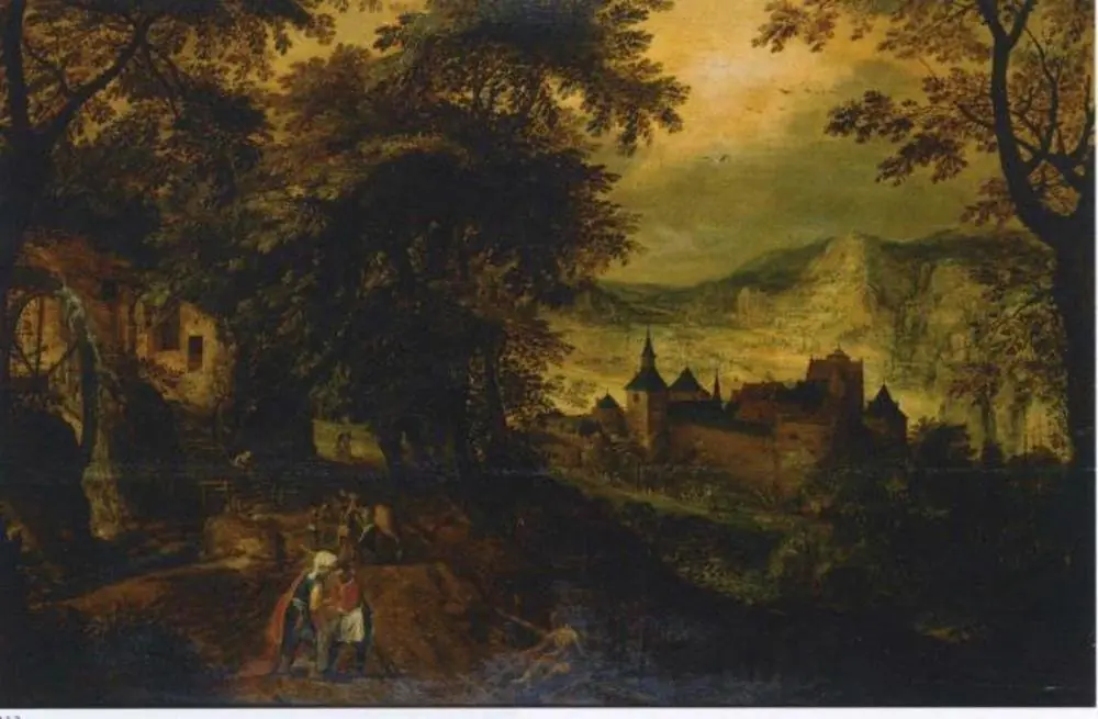 Landscape with the Good Samaritan, by Adriaen van Stalbemt