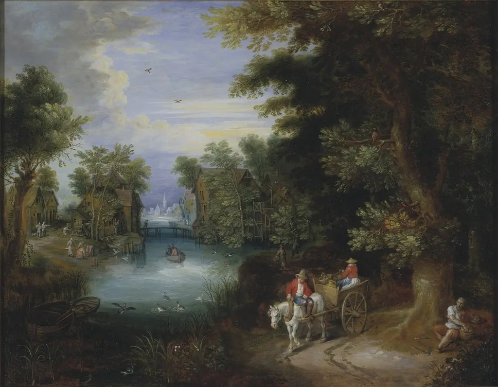 River Landscape with Peasants, by Adriaen van Stalbemt
