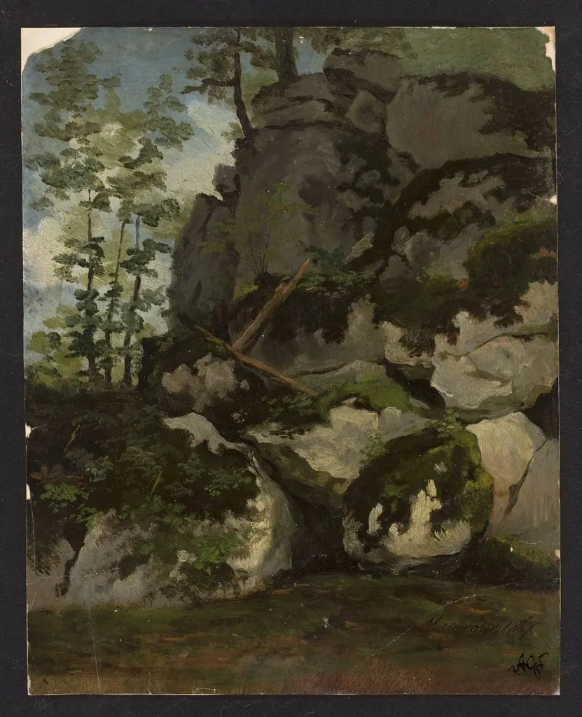 Landscape with rocks from the vicinity of Mzurów, by Adrian Głębocki
