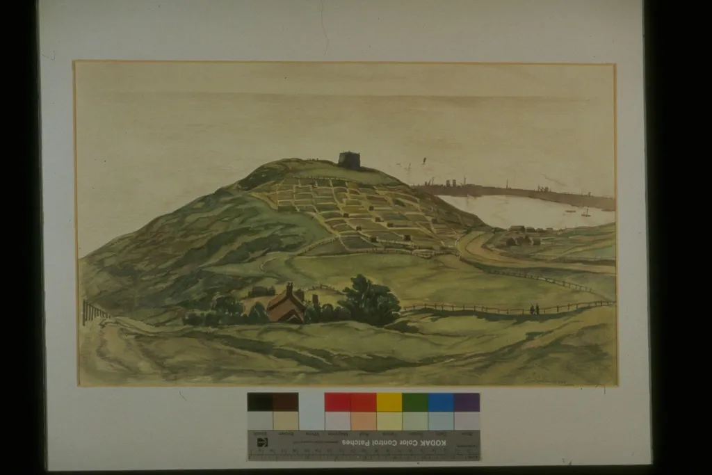 The Martello Tower, Folkestone, Kent, by Adrian Hill, watercolor, 1940