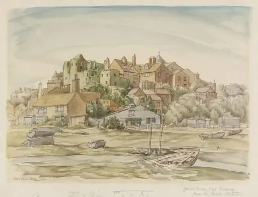 Ypres Tower, Rye, from the River Rother, Sussex, by Adrian Hill