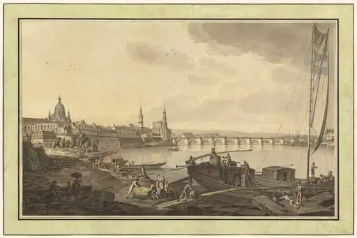 Dresden from the Banks of the Elbe River, by Adrian Zingg