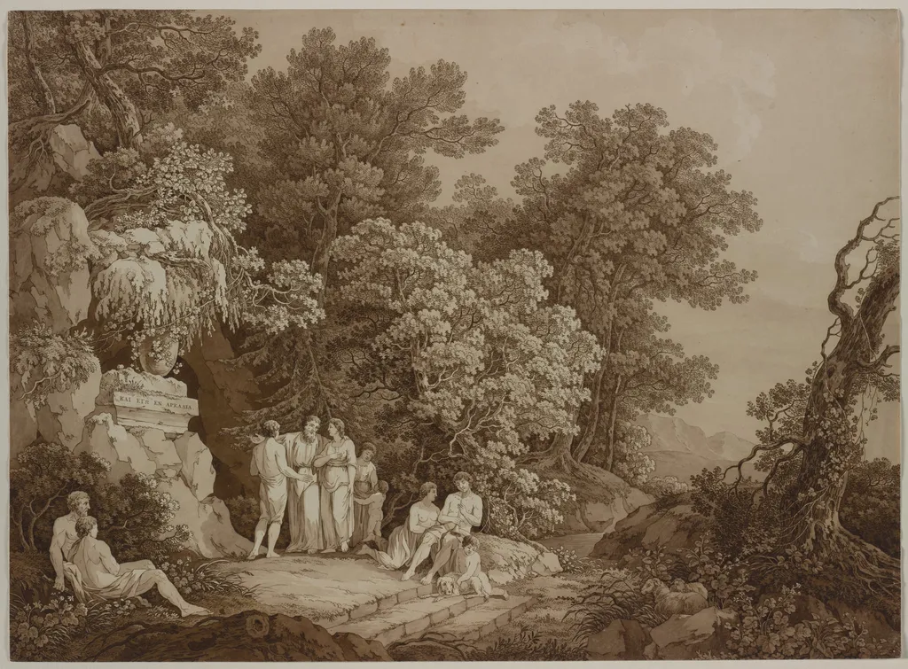 I was also in Arcadia (Kai ego en Arkadia), by Adrian Zingg, 1790