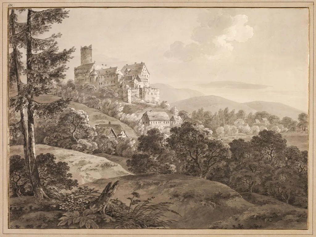 View of the Castle Gnandstein, by Adrian Zingg, 1795