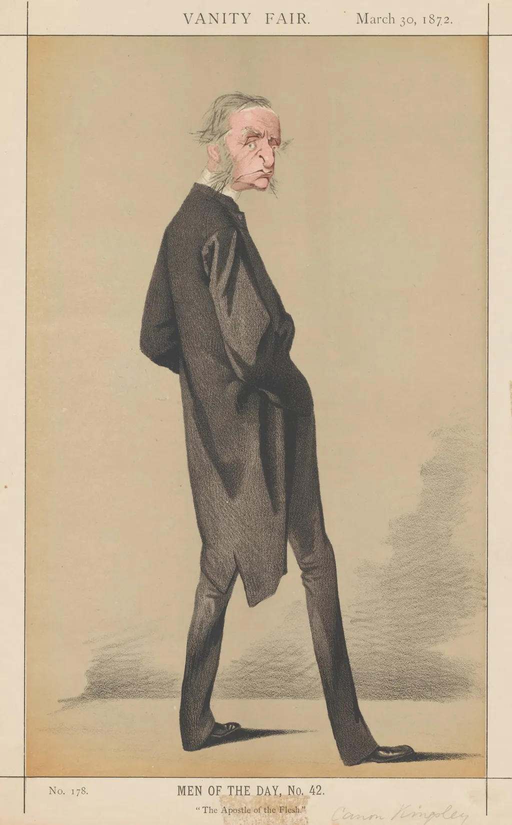 Vanity Fair: Men of the Day, No. 42 "The Apostle of the Flesh", by Adriano Cecioni, 1872