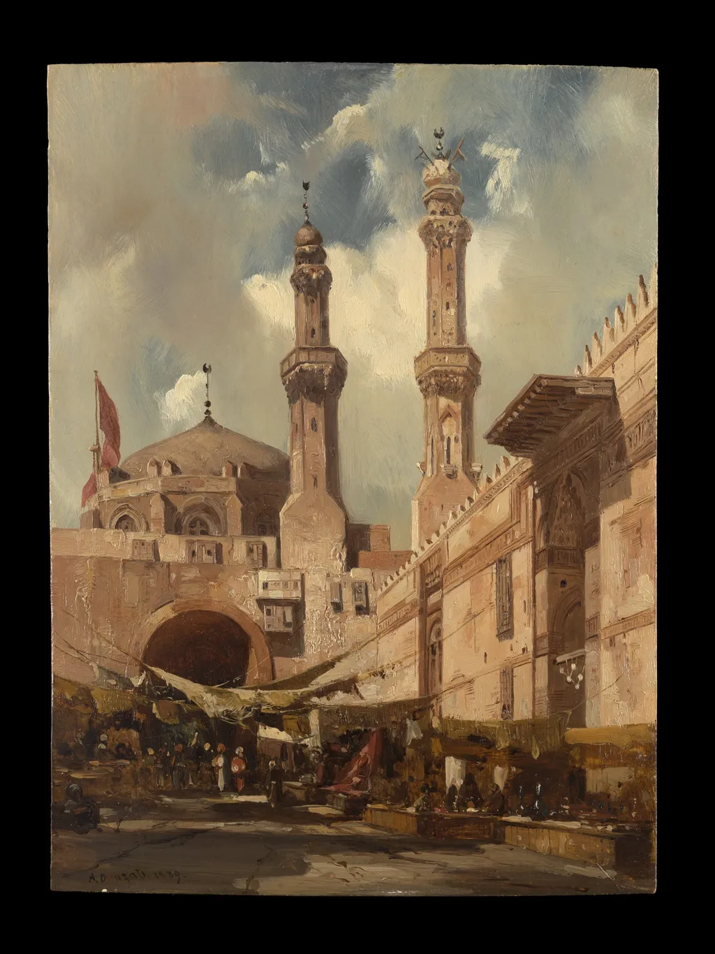 A Cairo Bazaar, by Adrien Dauzats, oil, 1839