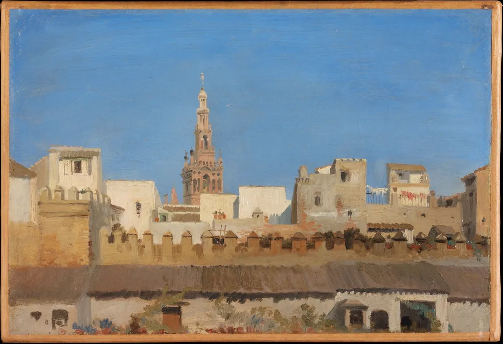The Giralda, Seville, by Adrien Dauzats, unspecified, 1836