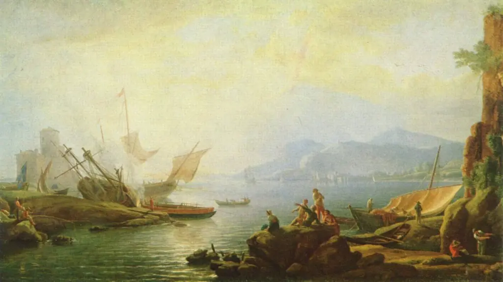 Estuary with Harbour, by Adrien Manglard