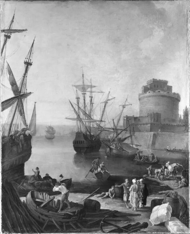 Hafenansicht, by Adrien Manglard, unspecified, 1727
