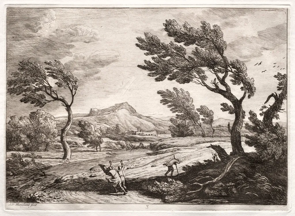 Landscape, by Adrien Manglard, 1753