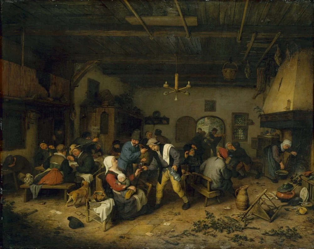 Men and Women at a Country Inn, detail