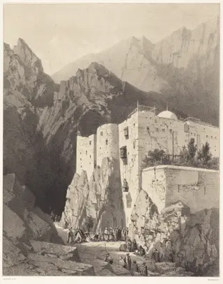 Mt. Sinai, by Adrien Dauzats, ink, 1836
