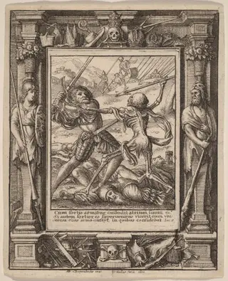 Knight, by Wenceslaus Hollar, ink, 1651