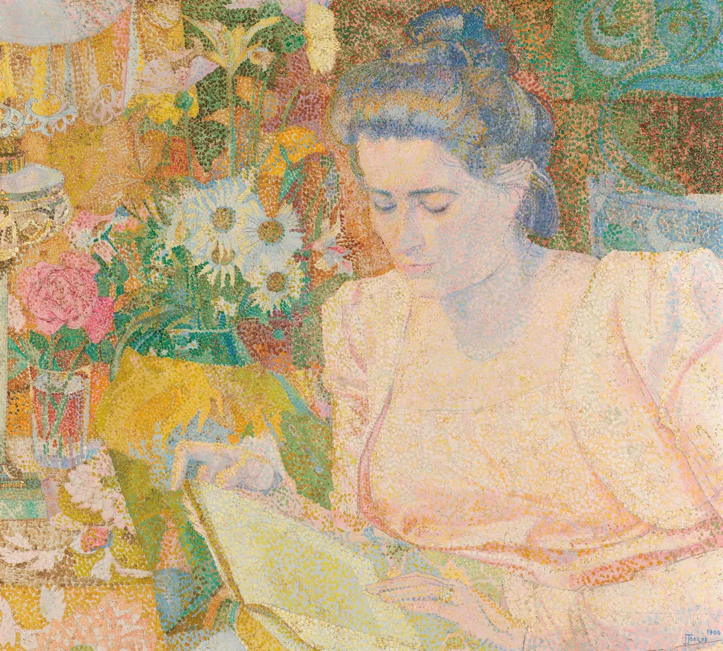 Portrait of Marie Jeanette de Lange, by Jan Toorop, oil, 1900