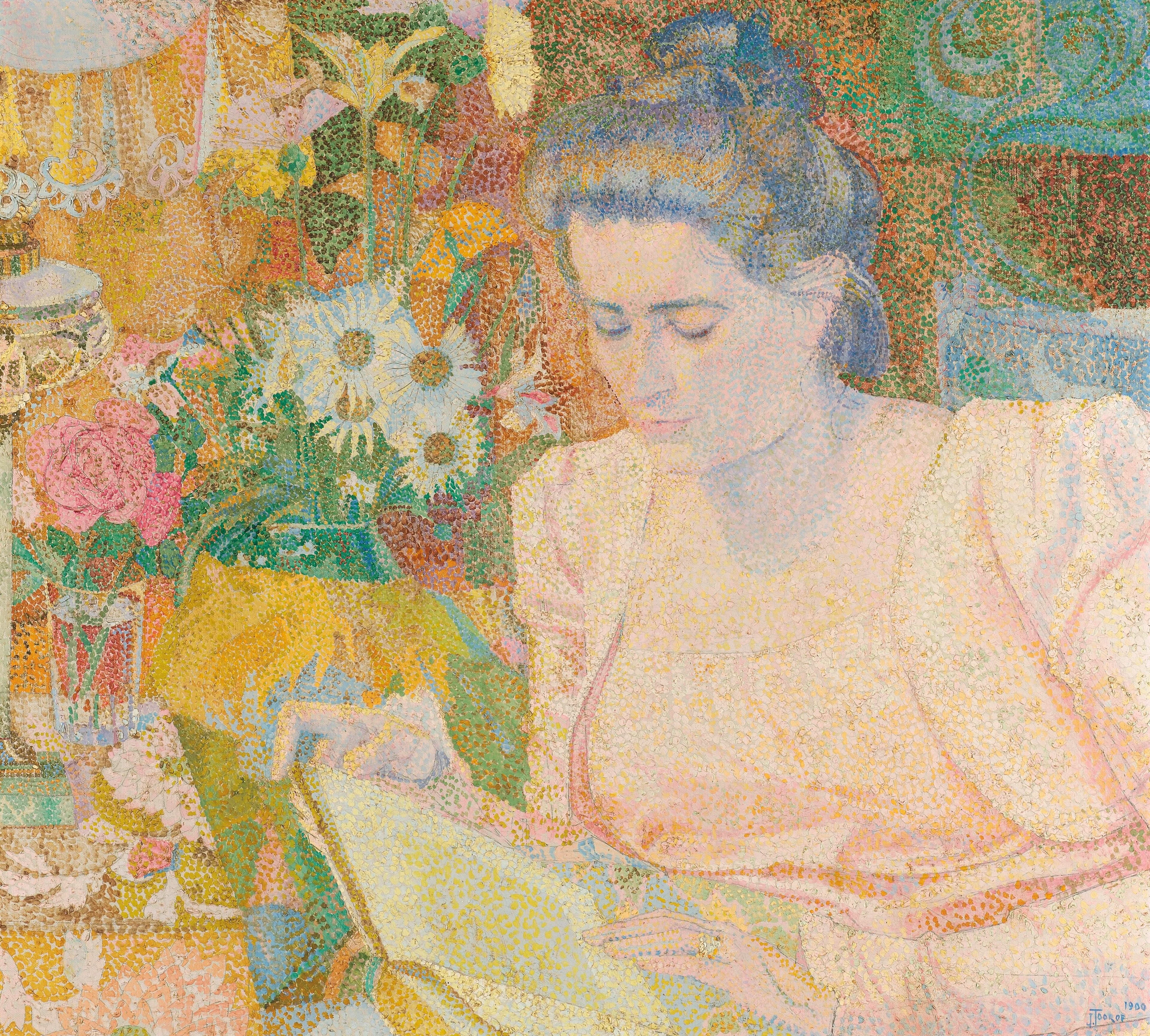 Portrait of Marie Jeanette de Lange, detail