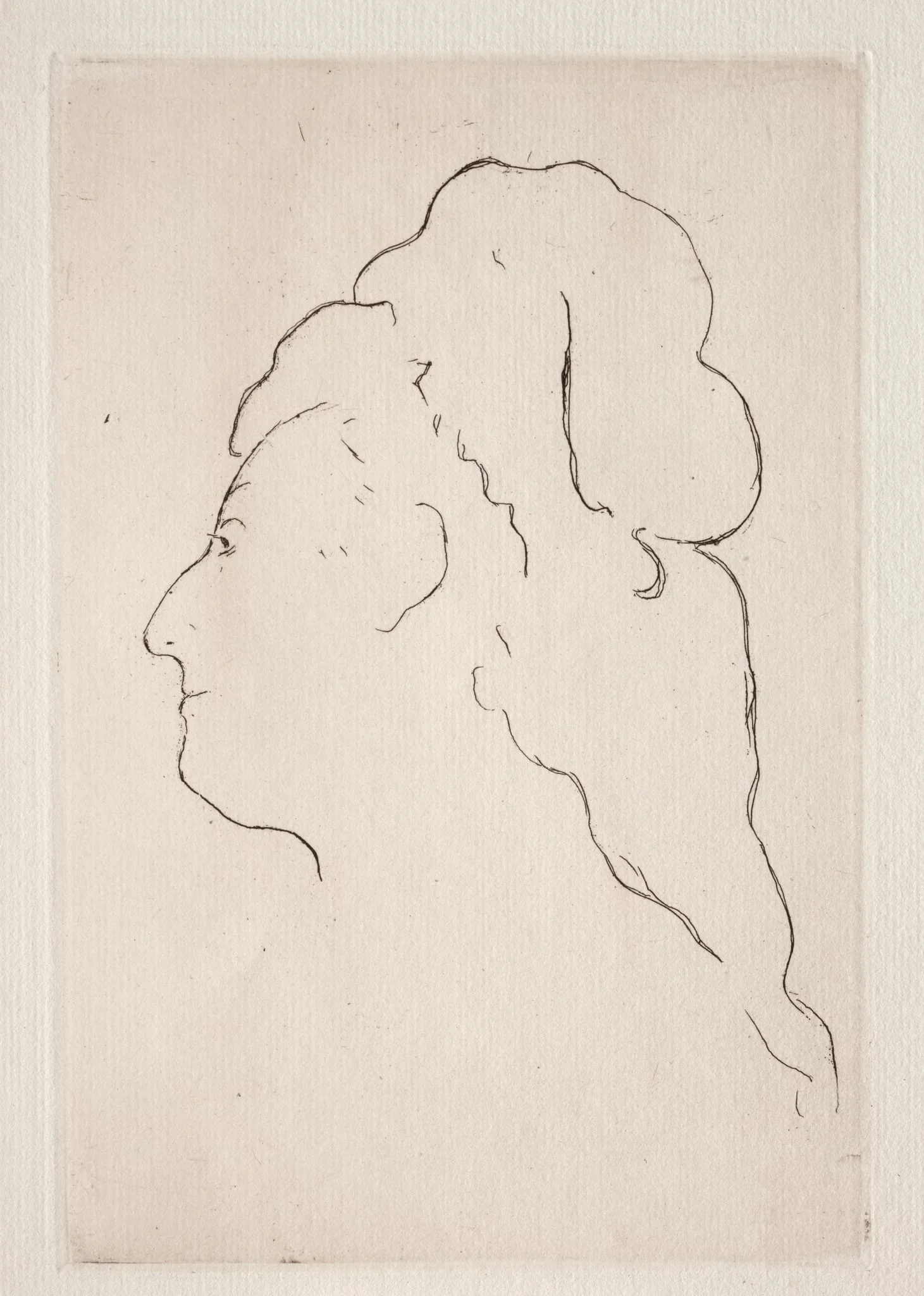 Profile of Eva Gonzalès turned to the left, detail