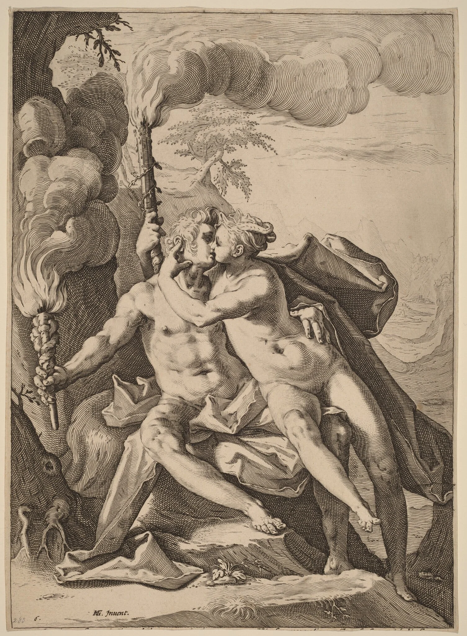 Eros and Anteros, detail