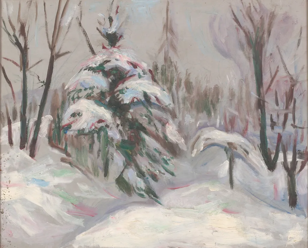Winter Forest, by Edvard Munch, oil, 1927