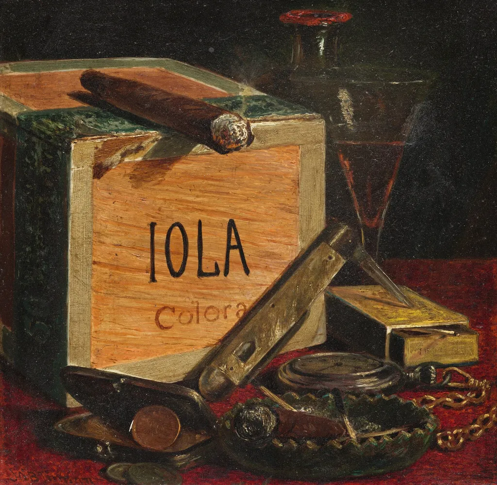 Gentlemen's Still Life, by John O'Brien Inman, oil, 1871
