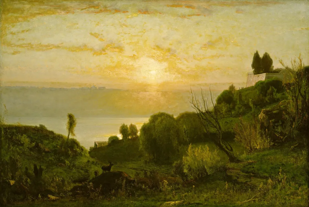 Lake Albano, Sunset, by George Inness, oil, 1874