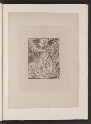 Job's Sons and Daughters Overwhelmed by Satan, by William Blake, ink, 1825